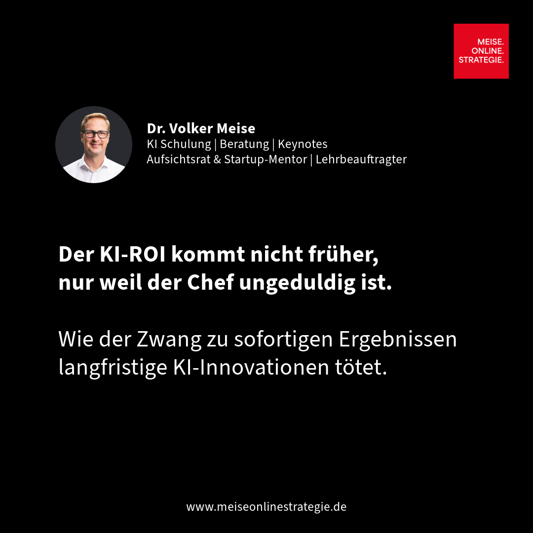 Beim KI-ROI nicht zu kurzfristig denken